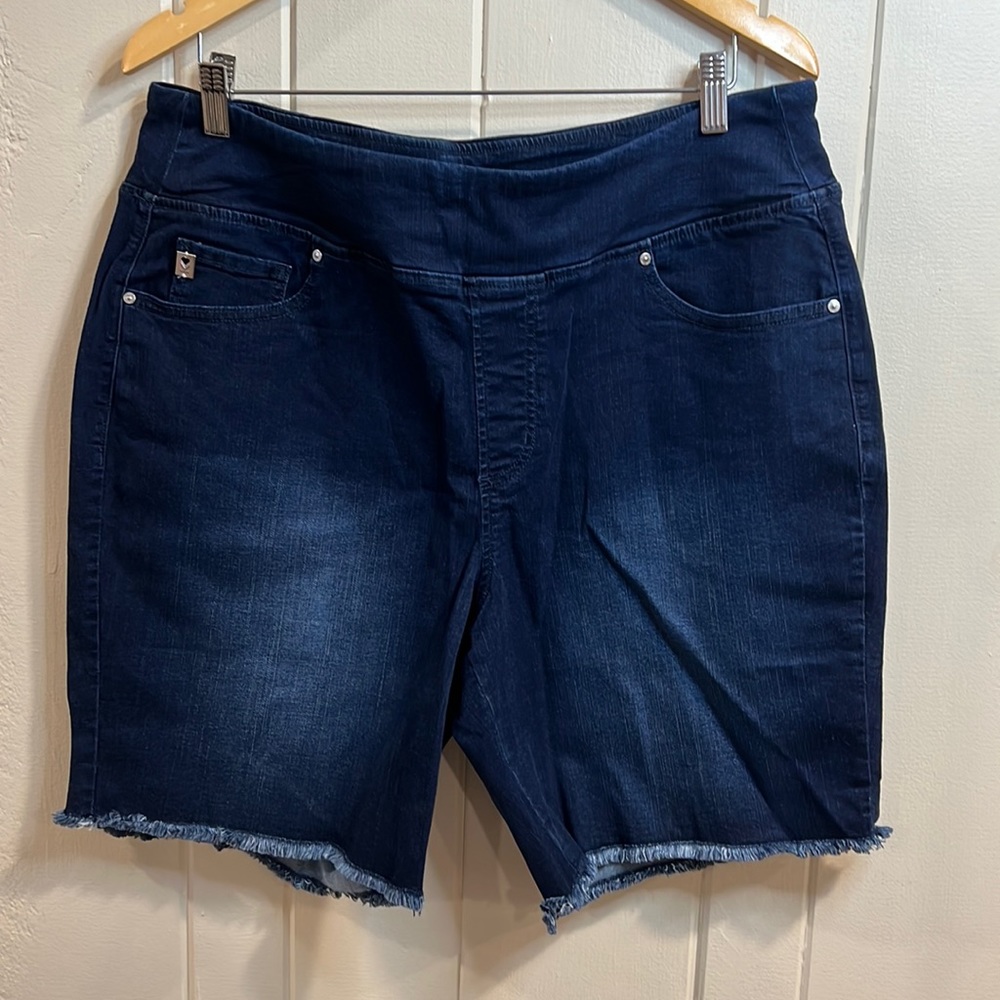 Belle by Kim Gravel Dark Blue Jean shorts for summer